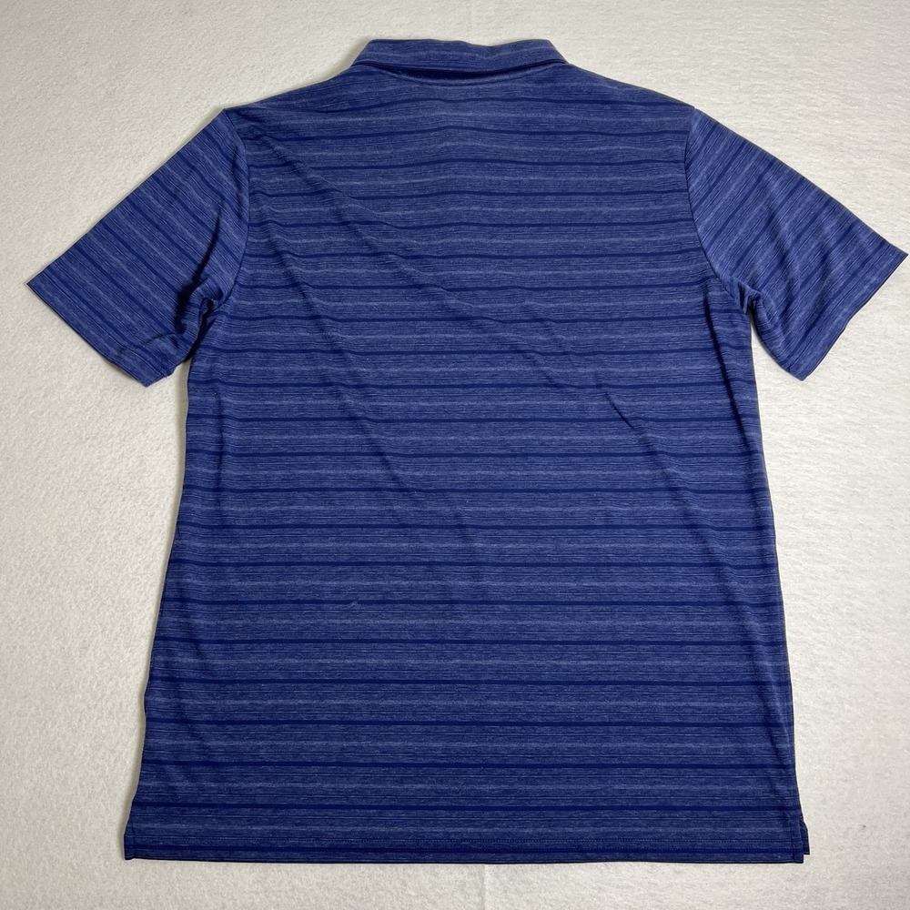 PrAna Polo Shirt Men's Heathered Blue‎ Striped Breathe Size Large - Picture 7 of 7
